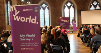 Picture of the My World Survey 2 banner at the event