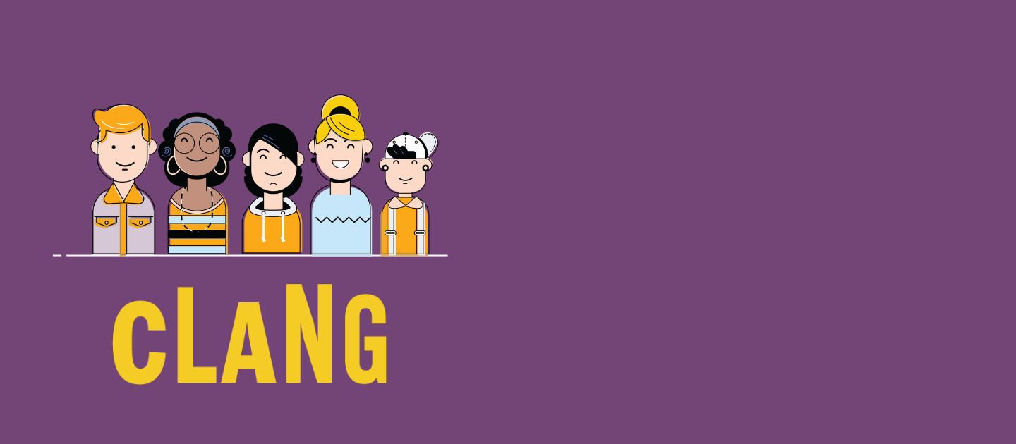 CLANG desktop homepage illustration left align